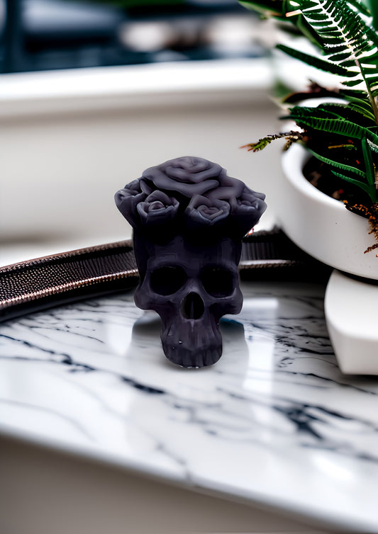 Rose Crown Skull Candle